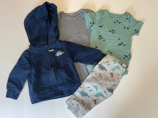 Boys 6M Carters Dinosaur Outfit Set - VGUC