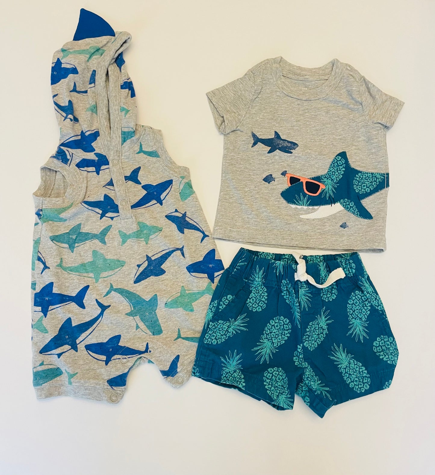 Boys 3M Carters Shark Bundle (2)