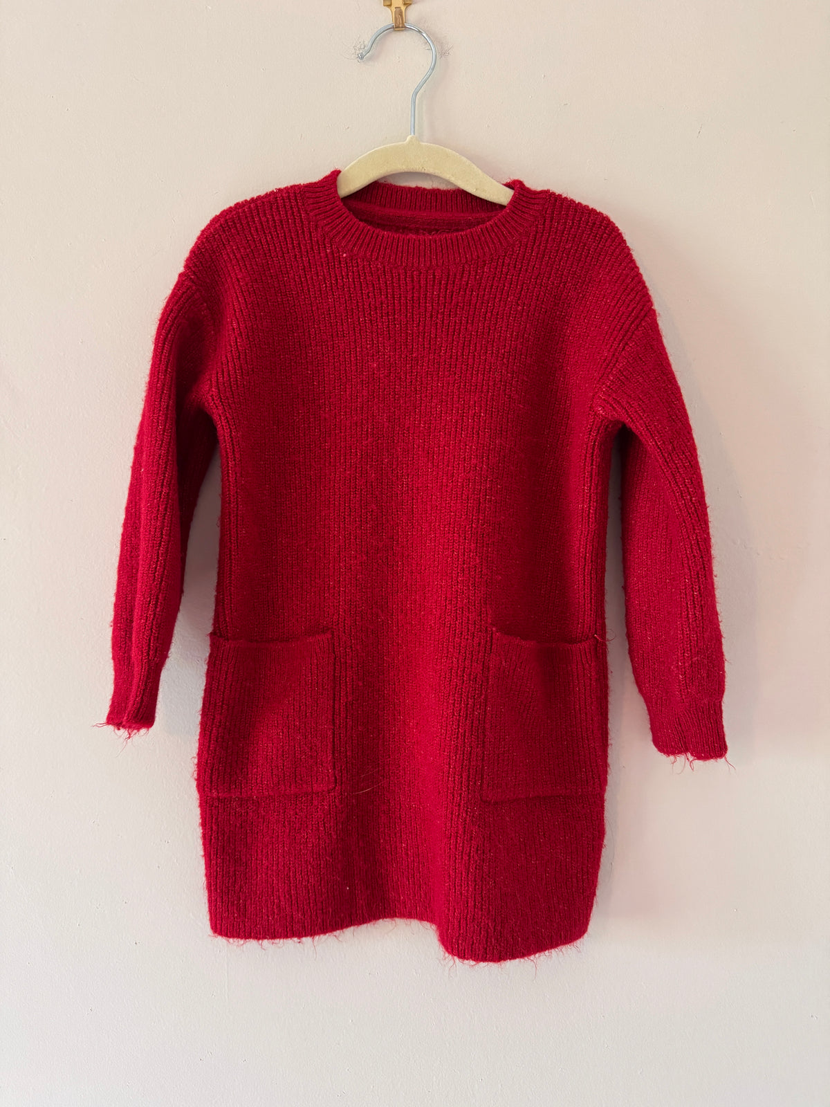 #127 Gap Red Sweater Dress Girls 3T