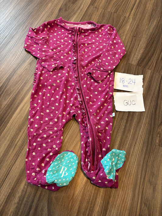 #138 - 18-24 Mo - GUC Posh Peanut - Purple with Small Flowers Zippy - PU 45236