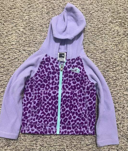 Seller #184 Girls 2T North Face purple cheetah zip up jacket