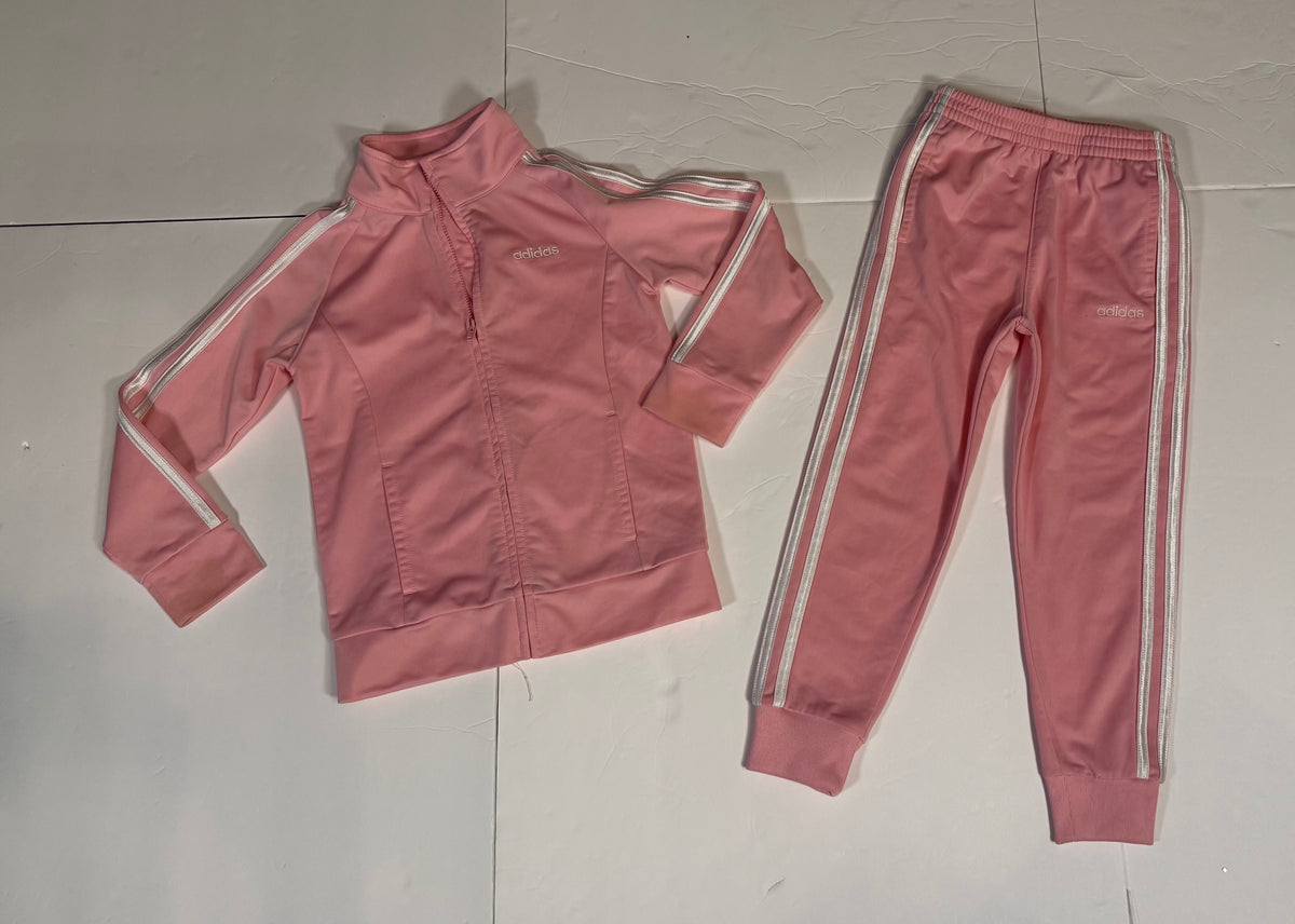 #141 Girls 5 Adidas Pink Track Suit
