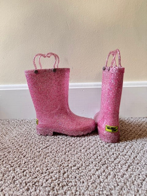 #127 Western Chief Glitter Rain Boots Girls 9