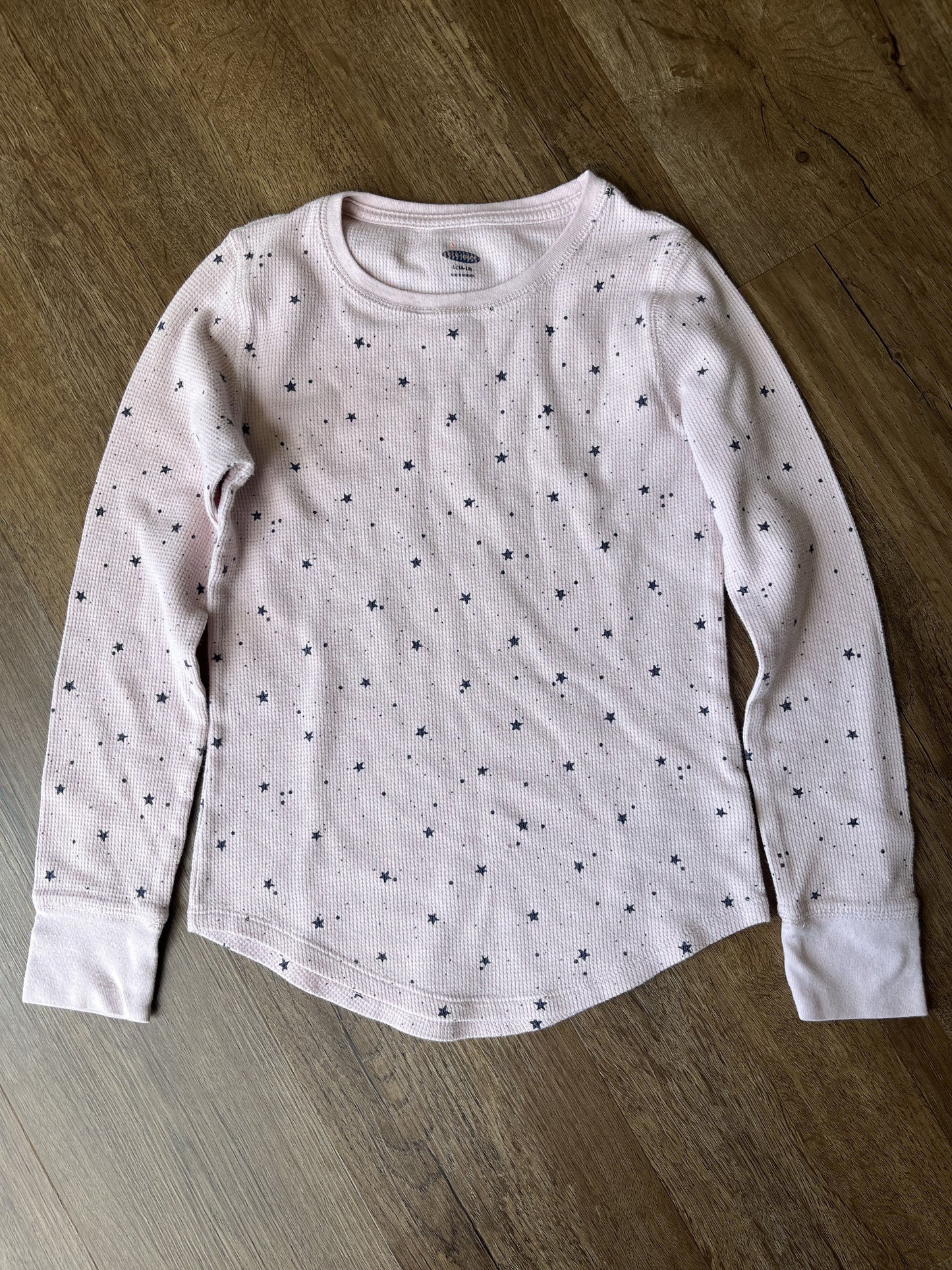 #124 Old Navy Long Sleeve Pink with Stars Shirt Girls Size L 10/12