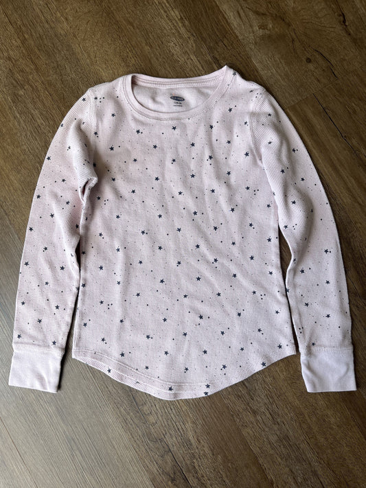#124 Old Navy Long Sleeve Pink with Stars Shirt Girls Size L 10/12