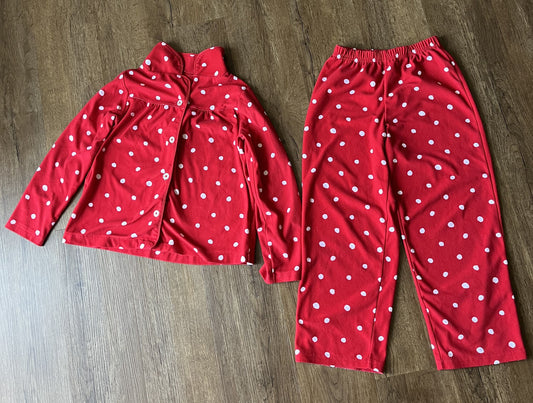 #124 Carters Red Polka Dot Pajamas Girls Size 7