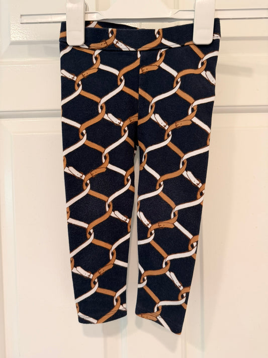 #85 Janie and Jack Equestrian Navy Blue Ponte Pants, Girls 18-24m