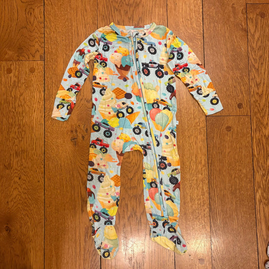 Seller 98 Boys 18-24m Posh Peanut Monster Truck & Ice Cream Bamboo Pajamas