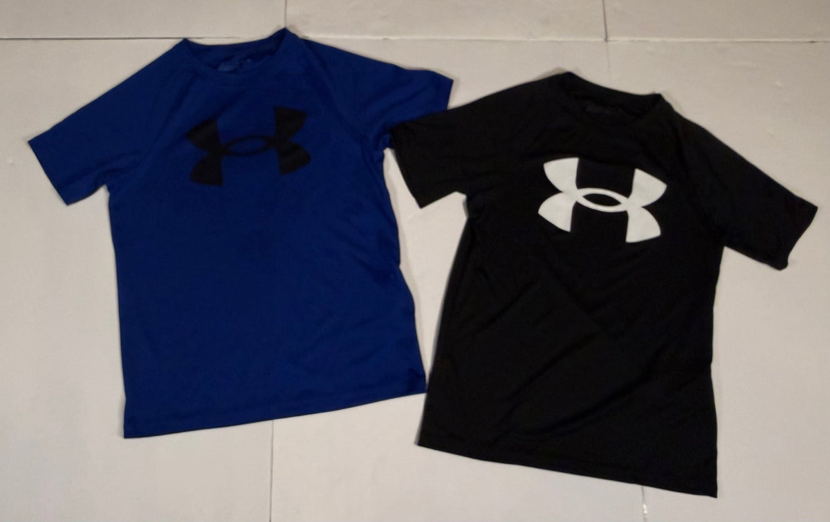 #141 Boys Medium (10-12) Set of 2 Under Armour Athletic Shirts - Blue and Black