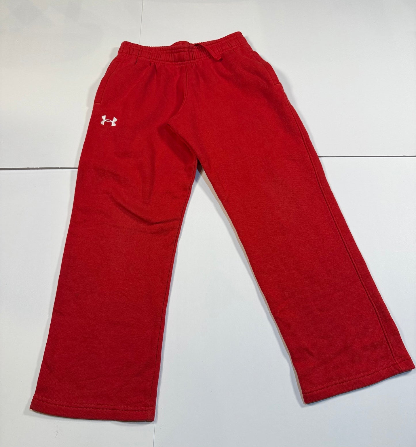 #180 Boys YSM 8 Under Armour Red Fleece Hoodie and Black and Red Fleece Pant Set