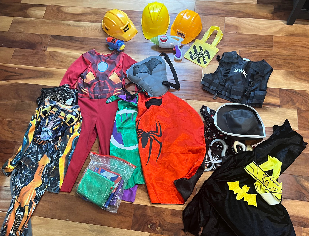 Seller #184 Girls Boys Size 4 5 6 Batman, Avengers, Spiderman, Pirate Costume Bundle