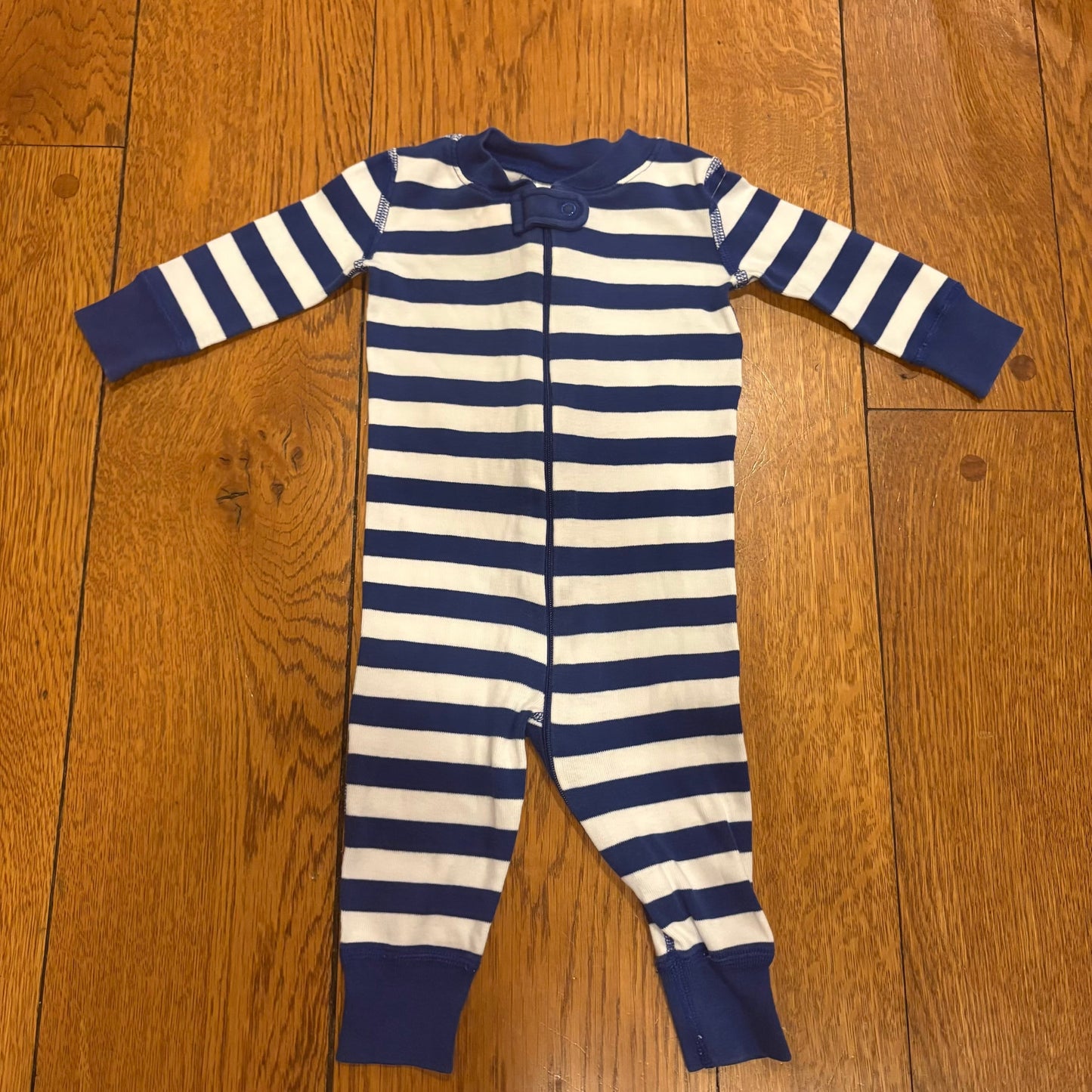 Seller 98 Boys 6-9m Hanna Andersson Blue/White Stripe Zip Pajamas