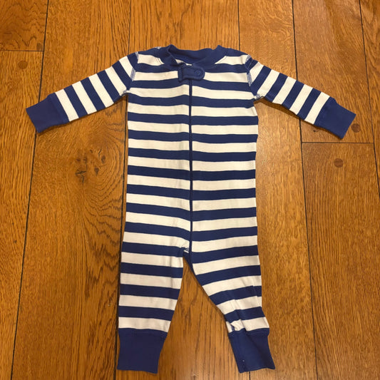 Seller 98 Boys 6-9m Hanna Andersson Blue/White Stripe Zip Pajamas