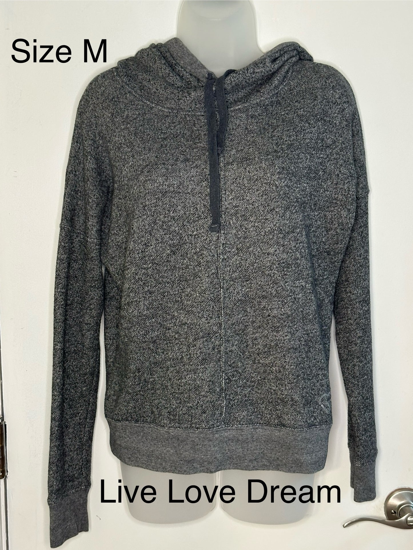 #186 Live Love Dream Gray Hoodie - Women's M - VGUC