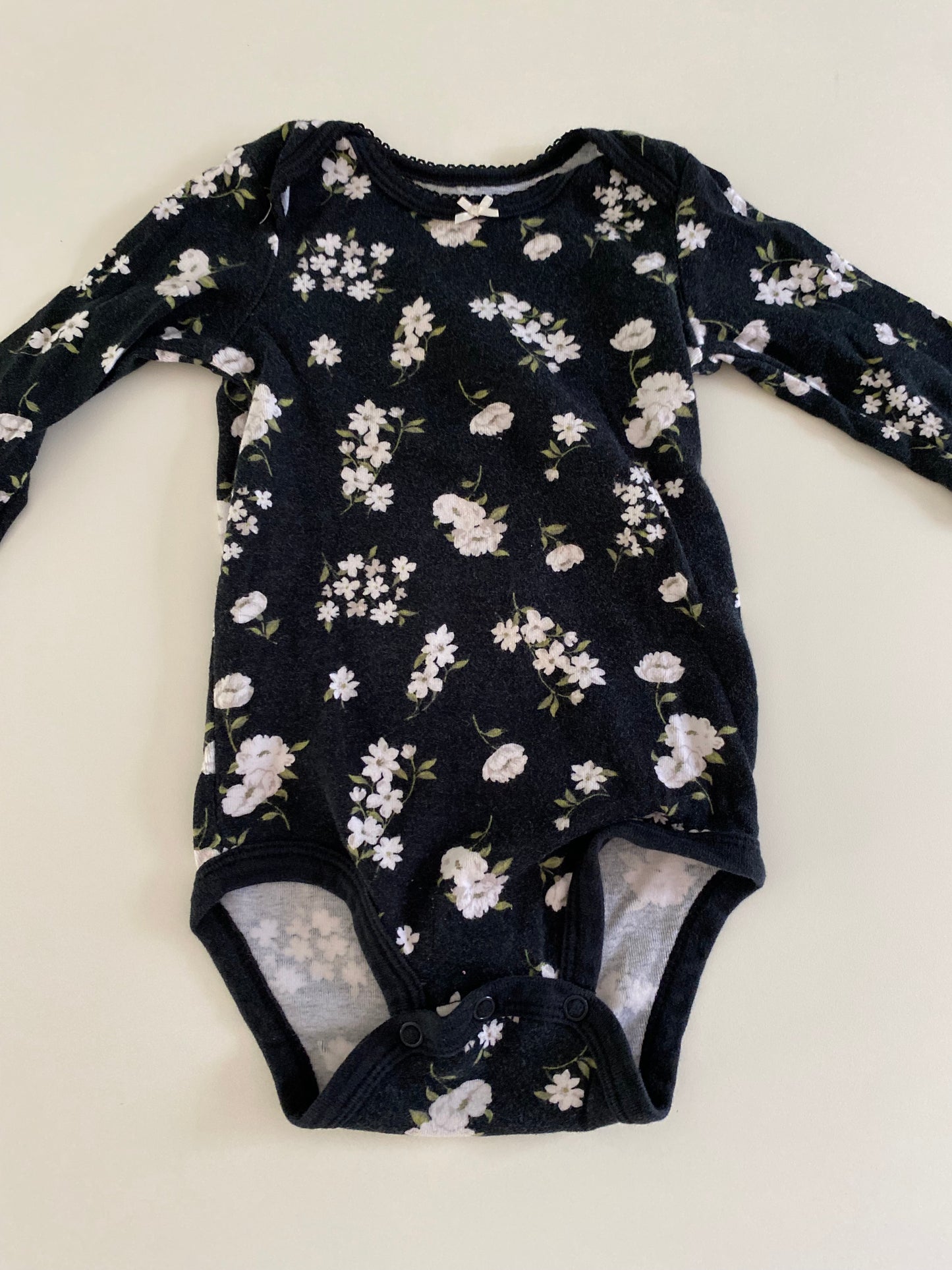 #84B- Girls 12M, floral onesie bundle, set of 4, GUC