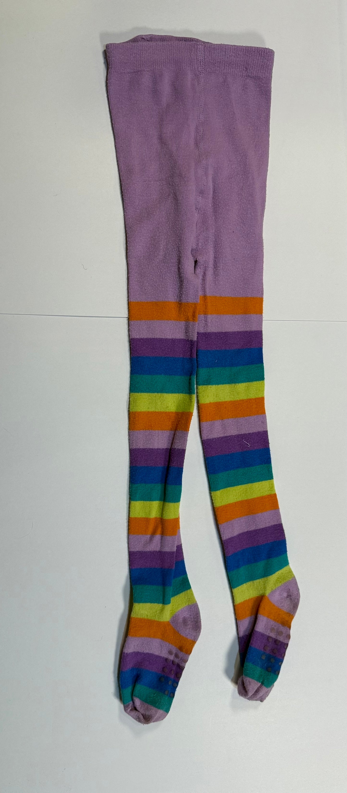 #180 Girls 4t-5t Gymboree Rainbow tights with grippers on feet