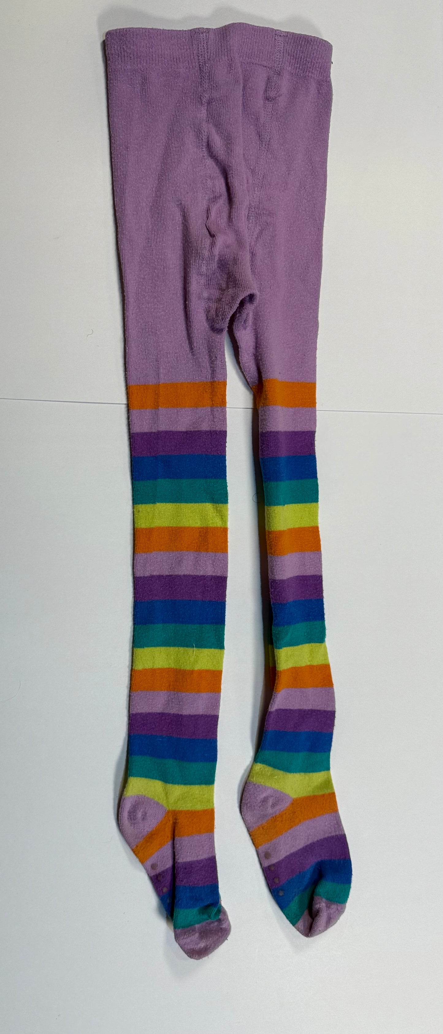 #180 Girls 4t-5t Gymboree Rainbow tights with grippers on feet