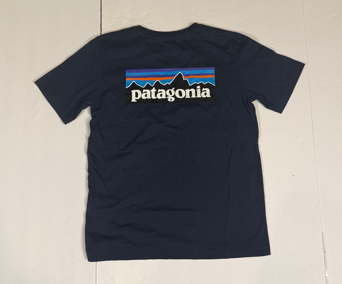 #141 Boys Medium 10 Patagonia Cotton Navy  Shirt