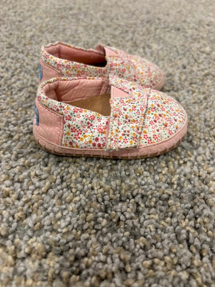 #50 Toms Floral Slip-on Moccasins Infant Girl Size 3