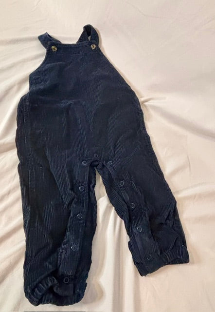 #90 Carter’s corduroy overalls with Old Navy button-down shirt    Overalls are size 12 months    Shirt is size 12–18 months