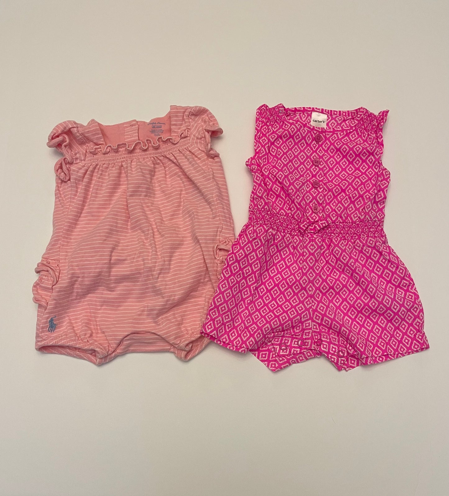 Girls 3M Pink Romper Bundle (2)