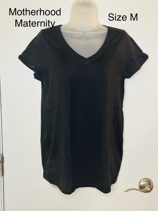 #186 Motherhood Maternity Black Pocket T-Shirt - size M - EUC