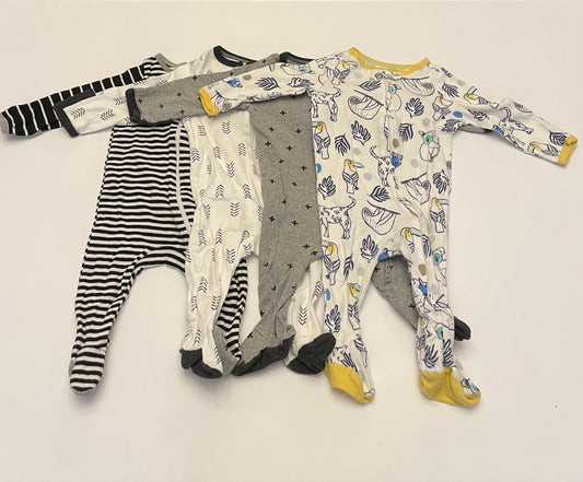 Boys/Girls/Gender Neutral 0-3M Cloud Island Sleepers Bundle (4) - EUC