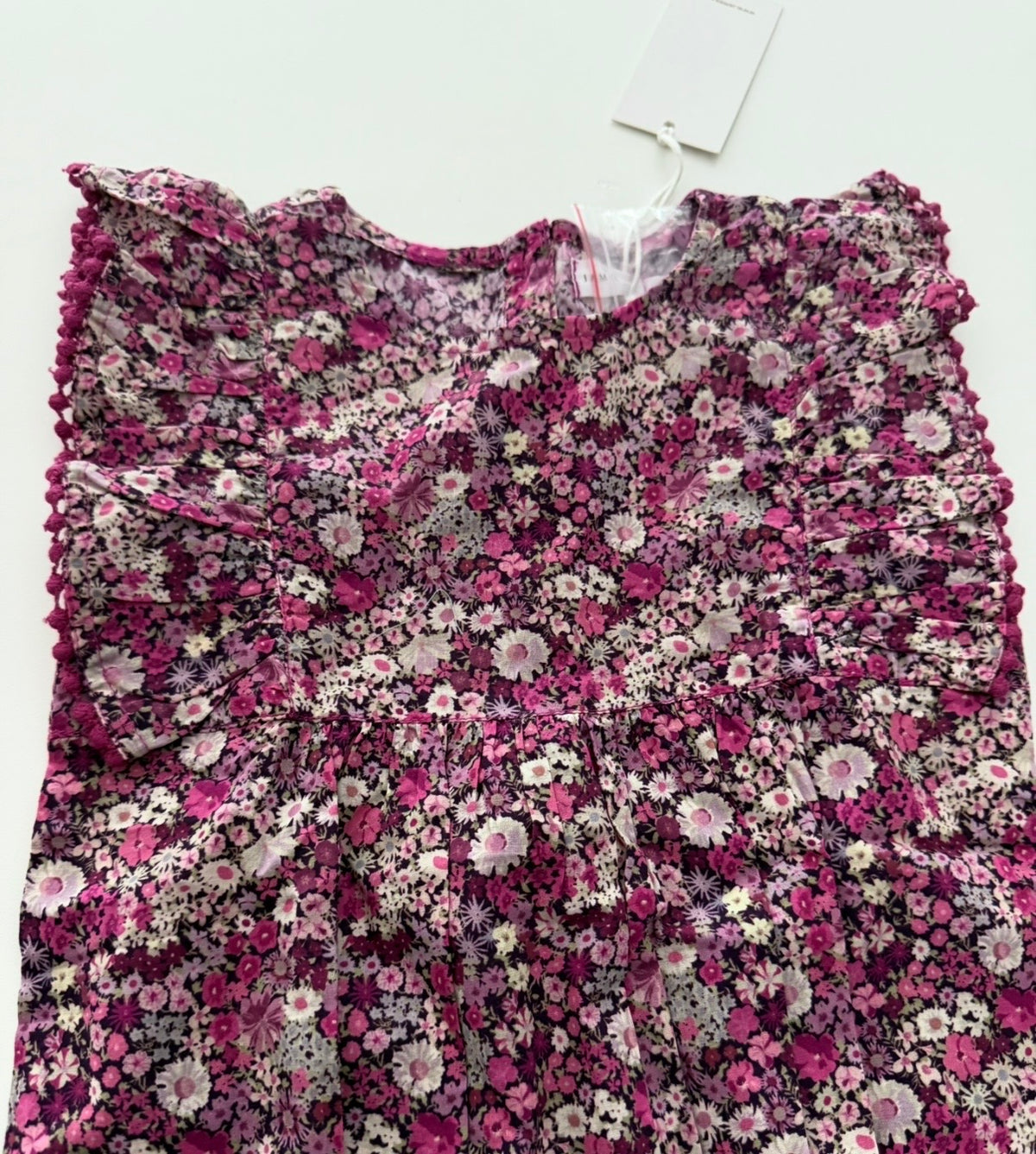 #117, Girls 2T, Jamie Kay magenta floral print bubble romper, New