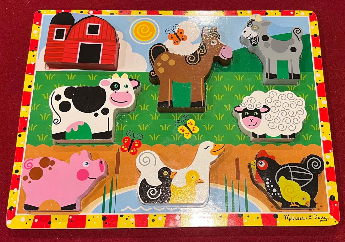 Melissa and Doug Farm animal wooden puzzle