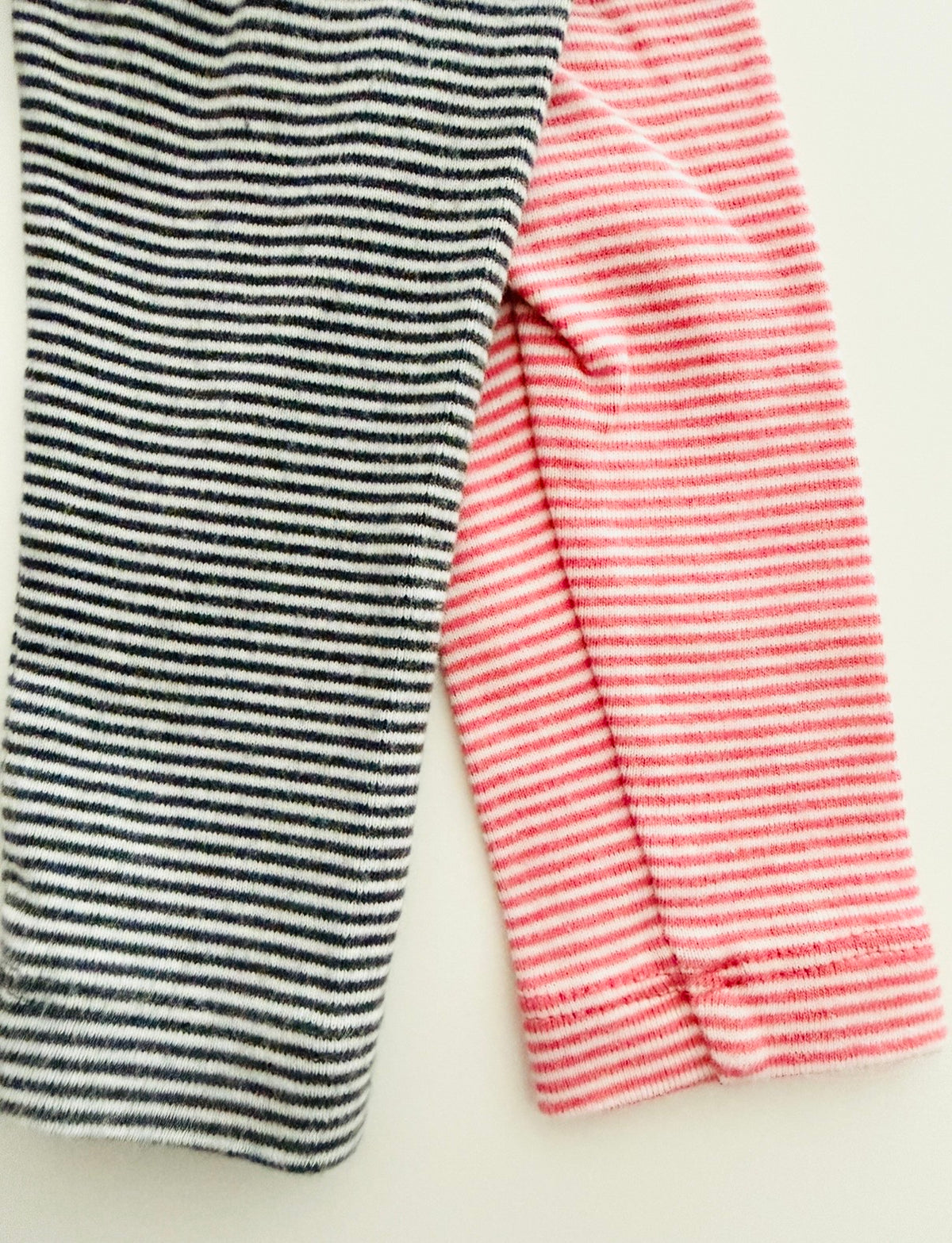 #117, Girls 18M, Tea pink & dark brown striped leggings, VGUC