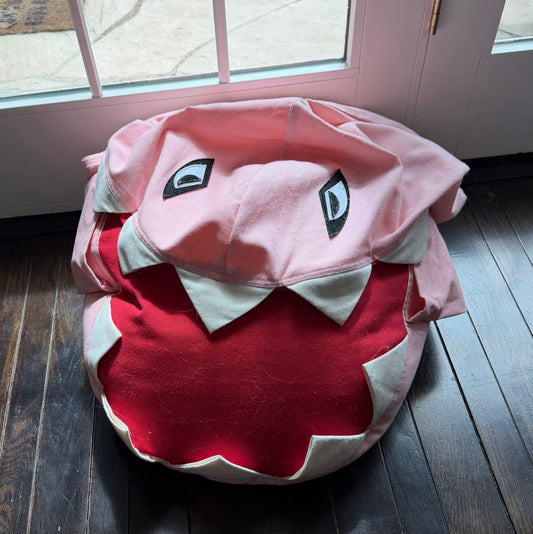 #117, Pink Shark Bean Bag Chair, GUC