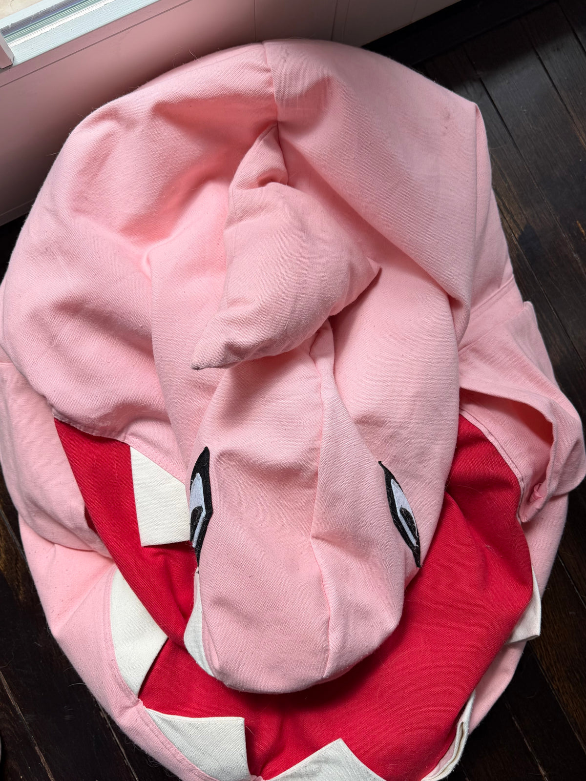 #117, Pink Shark Bean Bag Chair, GUC