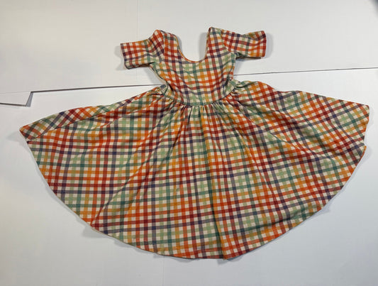 #180 Girls 5 Alice & Ames Fall Plaid Twirl Dress