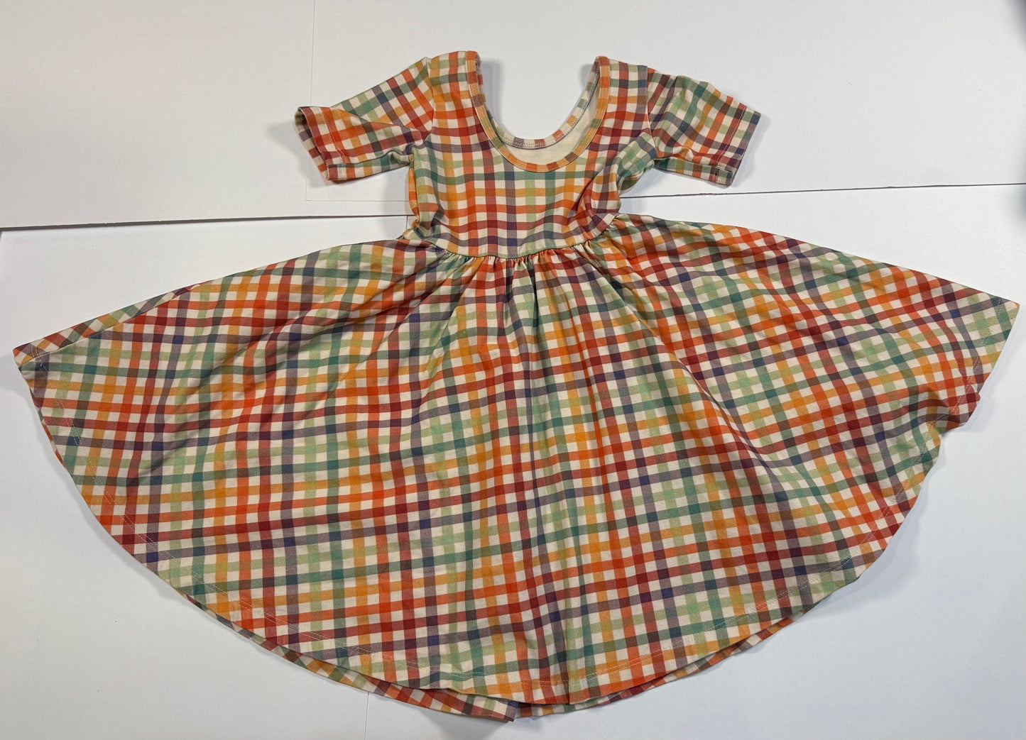 #180 Girls 5 Alice & Ames Fall Plaid Twirl Dress