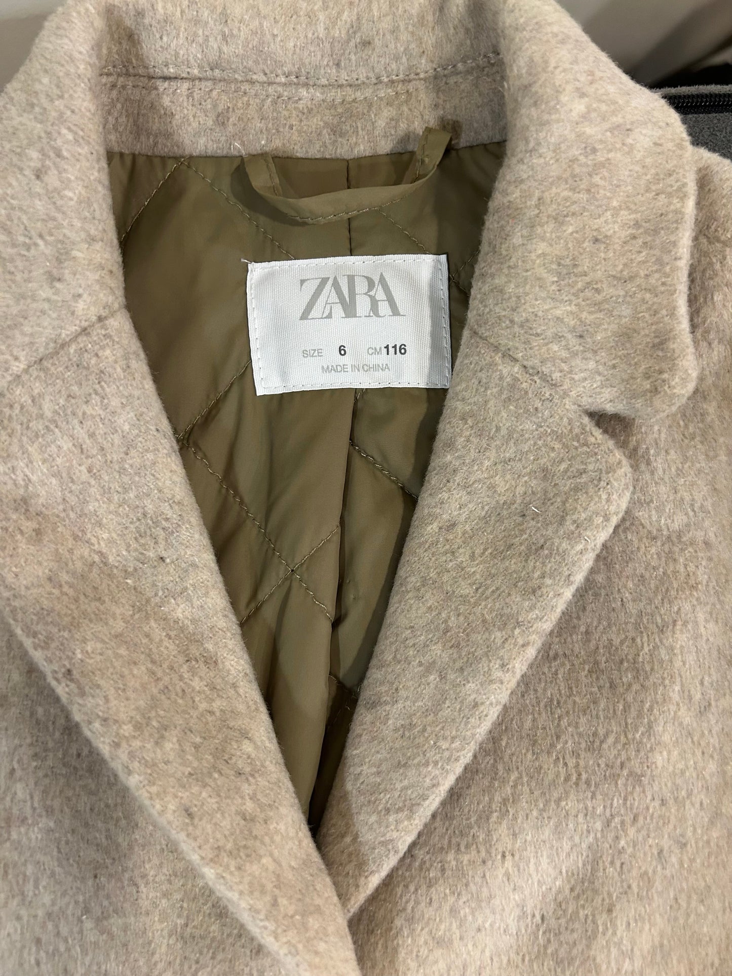 Seller 128 - REDUCED Girl's Size 6 Zara Tan Coat