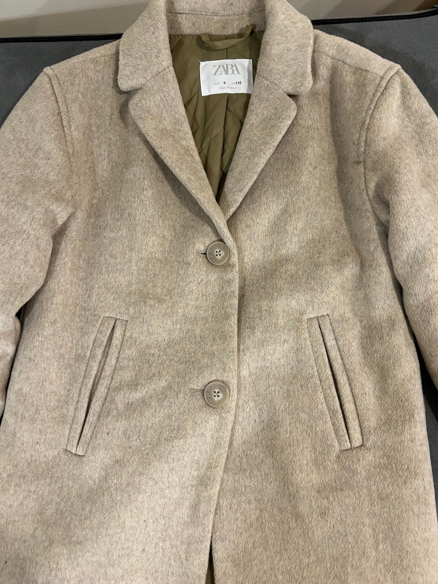 Seller 128 - REDUCED Girl's Size 6 Zara Tan Coat