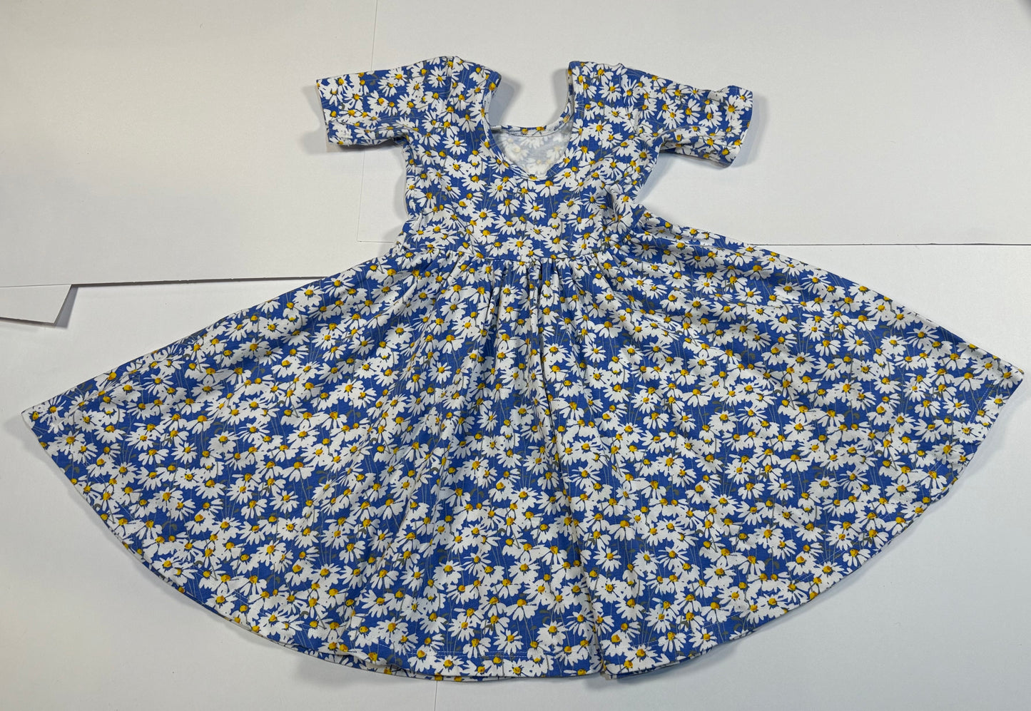#180 Girls 5 Alice & Ames Blue DaisyTwirl Dress