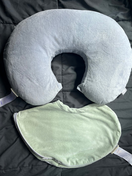 Seller #13 Boppy nursing pillow with extra cover (green/blue)