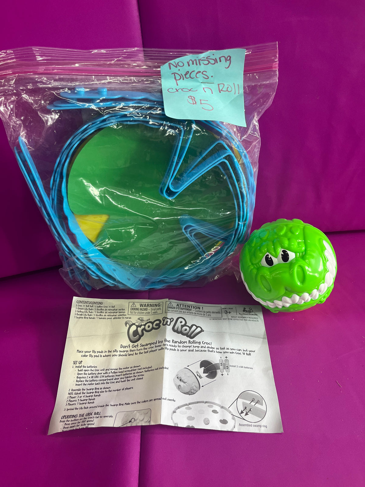 135 croc n roll game, LN no missing pieces