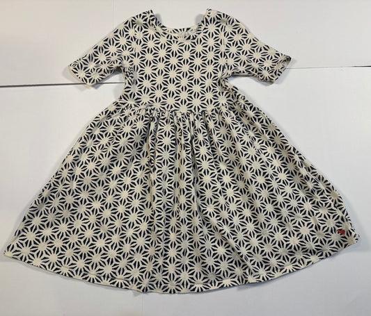 #180 Girls 5 Pink Chicken Blue Print Dress