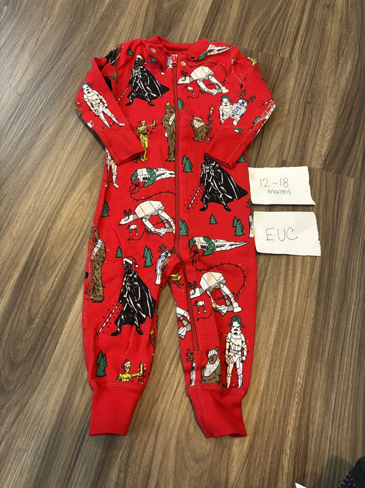 #138 - 12-18 Mo - EUC Hanna Andersson - Christmas Star Wars Zippy - PU 45236