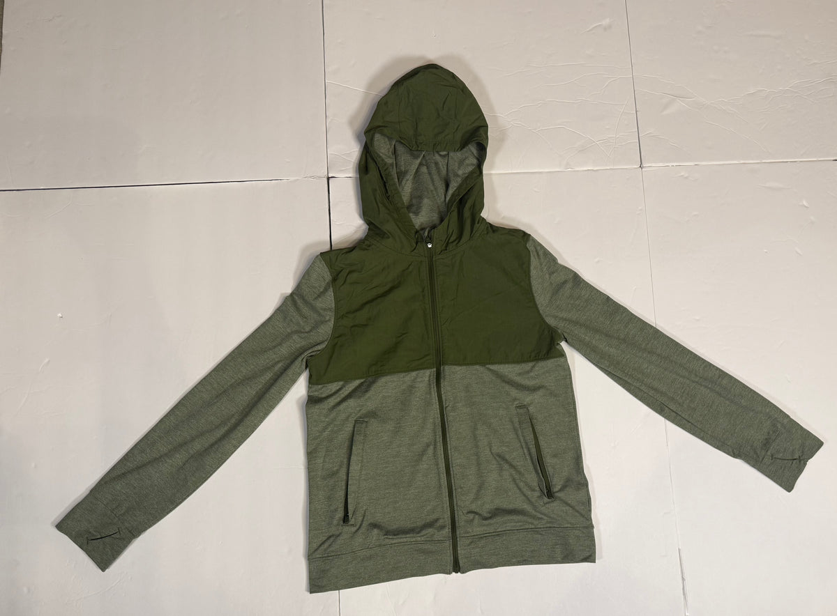 #141 Boys Large 10-12 All in Motion Athletic Hoodie with Thumb Hole - Green