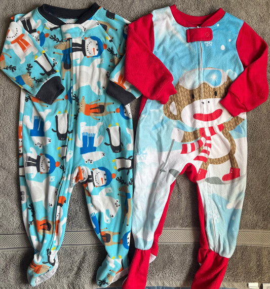 Seller #13 REDUCED boys 12 months fleece sleeper pajamas bundle
