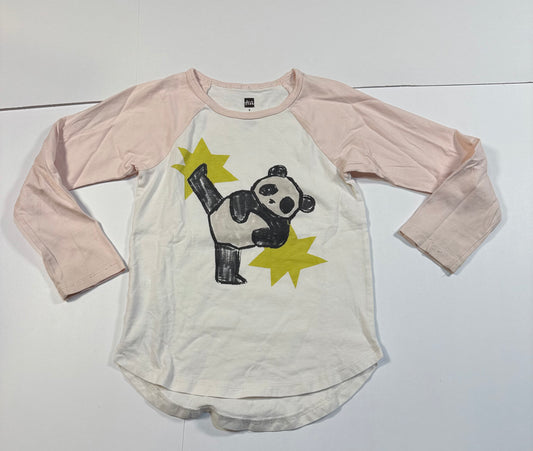 #180 Girls 5 Tea Karate Panda Long Sleeve (1 of 2 Available)