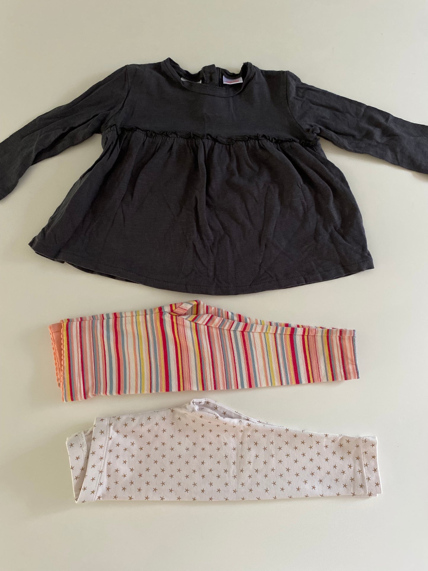 #84B- Girls 9-12M, Zara black tunic and Tea leggings