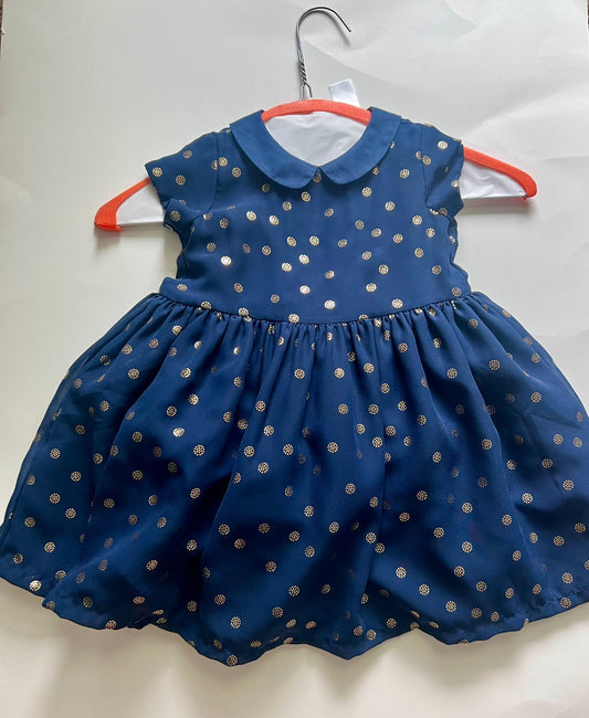 Seller #165 Girls 18 Month Carter's Navy & Gold Holiday Dress