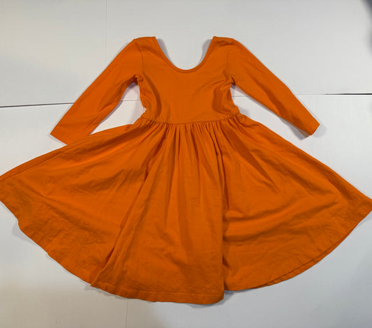 #180 Girls 5 Alice & Ames Orange Long Sleeve Twirl Dress