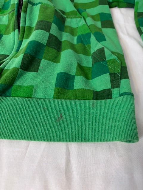 #90 Mad Engine Minecraft Creeper zip-up hoodie    Boys size Small