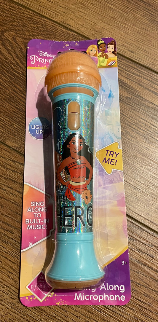 New Disney Moana Sing along to built-in music.  Light up sing along microphone.