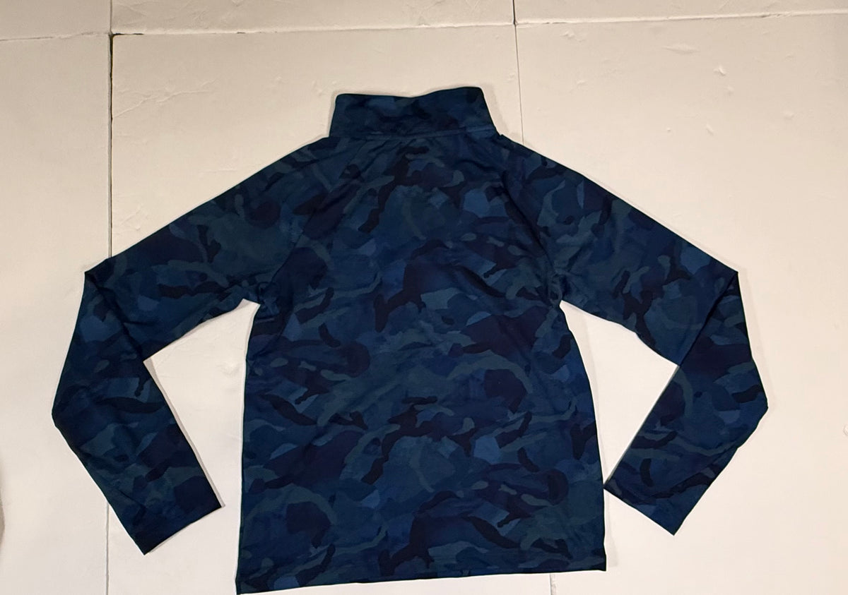 #141 Boys Large 10-12 All in Motion Athletic Quarter Zip  with Thumb Hole - Navy camo